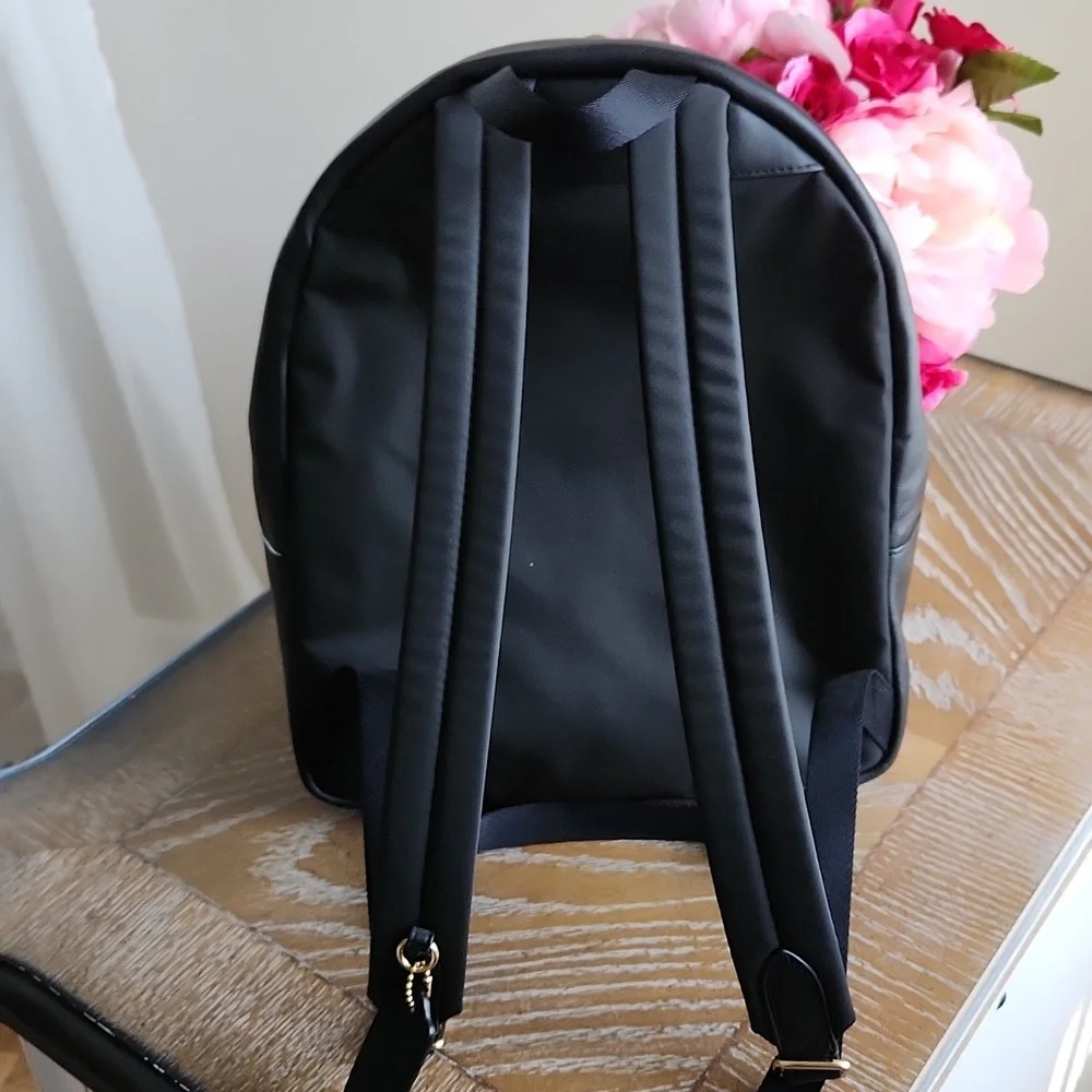 Coach Leather and Canvas Backpack Black & Brown - Picture 4 of 9